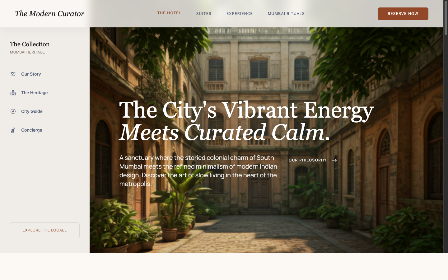 The Modern Curator Mumbai website preview