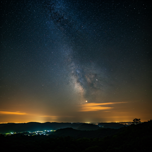 Starry night sky over Bandipur